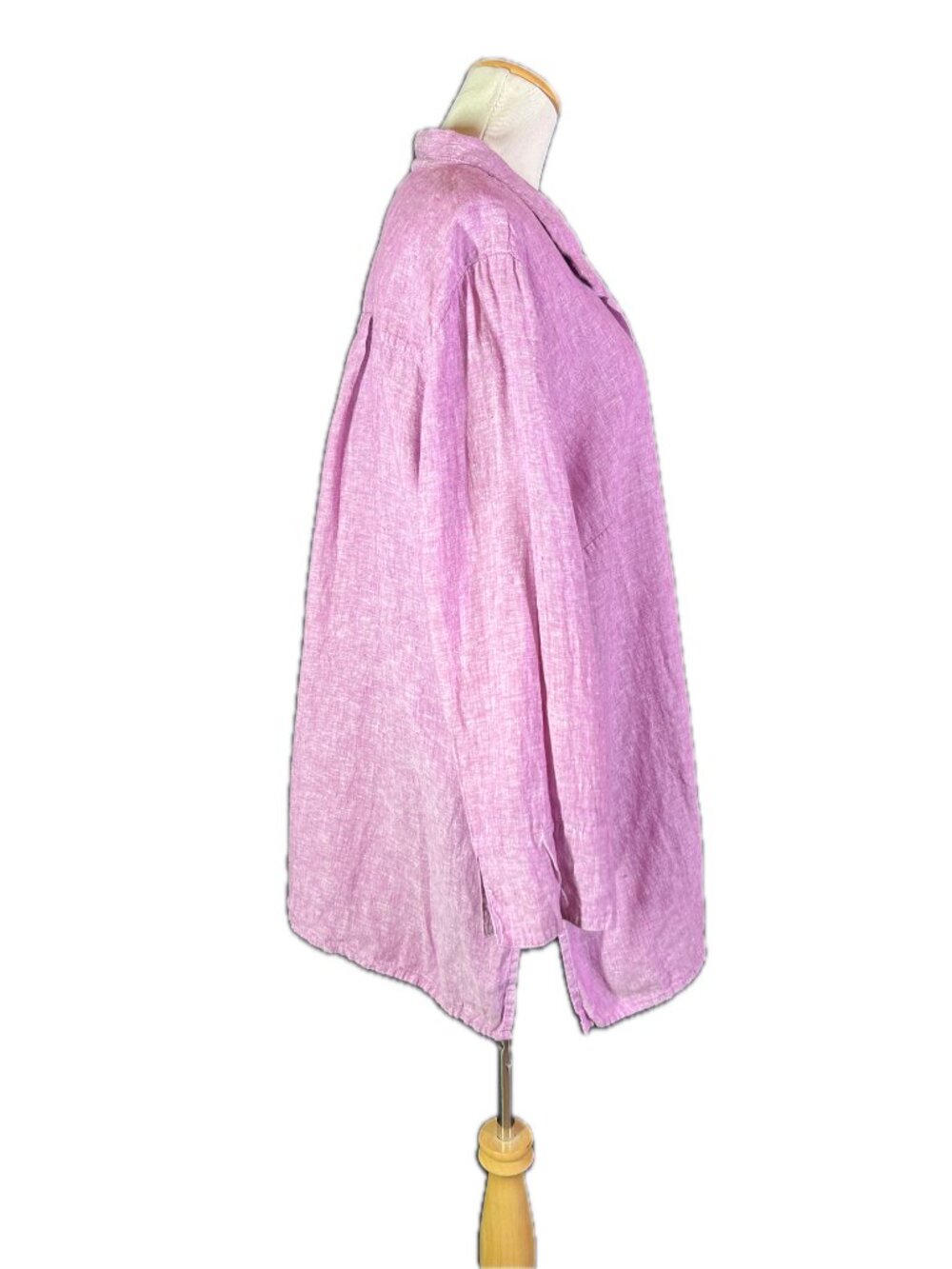 Chico's Size 4 (20-22) Linen Tunic Top Pinkish-Purple - Picture 8 of 10